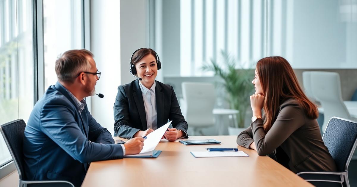 An interpreter working at a formal meeting